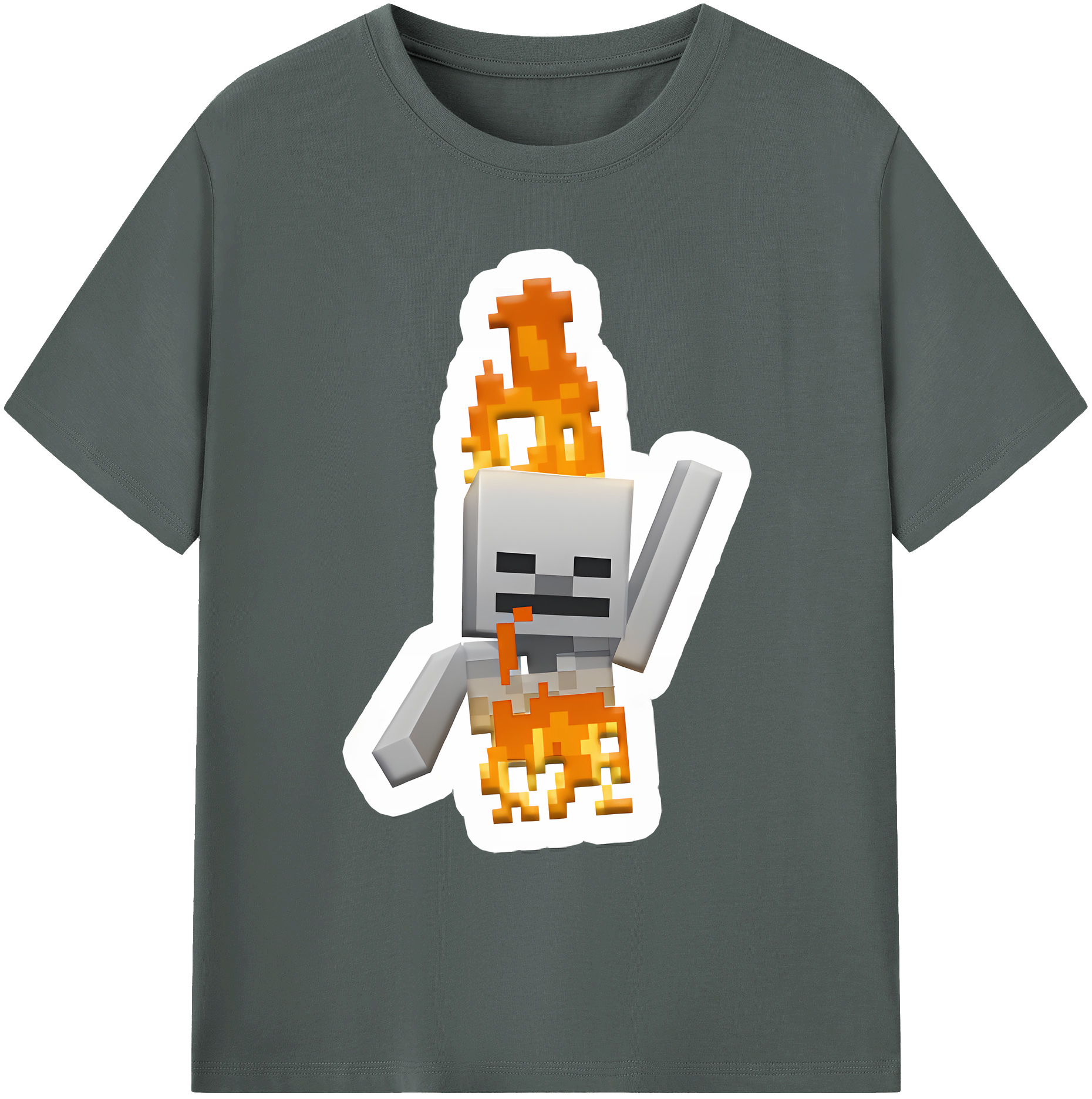 （画像用） マインクラフト ブロックの世界 Minecraft MC Block world 綿100％ メンズ半袖Tシャツ｜肌触りやわらか＆通気性